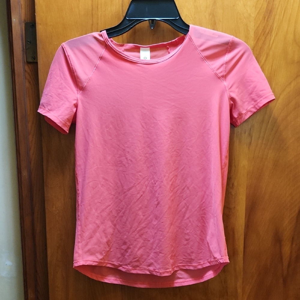 Lululemon Athletica Pink Fitted Crew Neck Tee